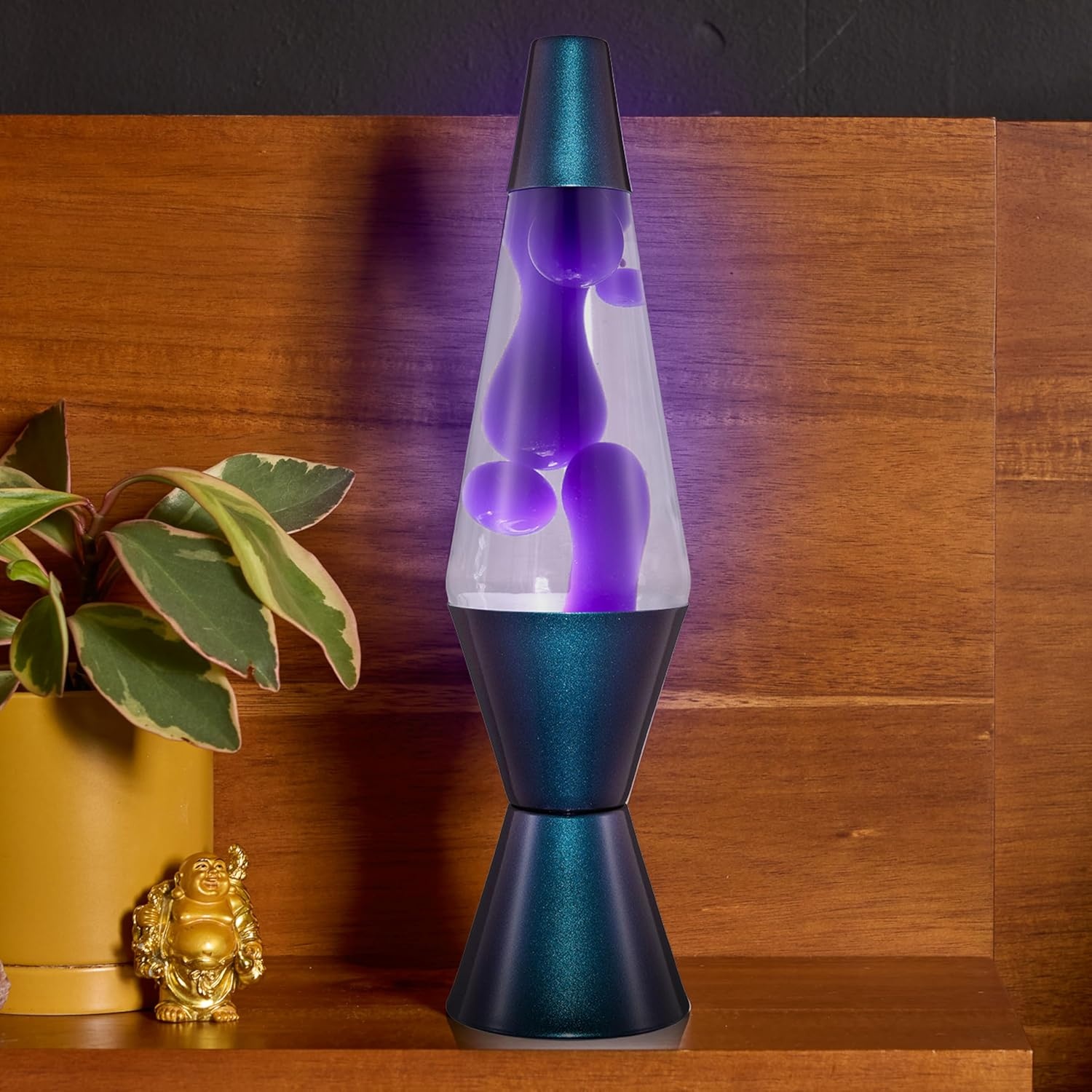 Lava The Original Lamp - 14.5" Black Iris – Classic Liquid Motion Lamp - Purple Wax And Clear Liquid - Item #2425 - Image 4
