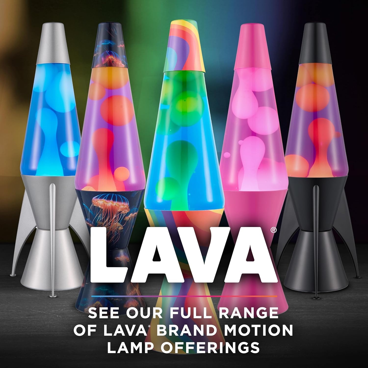 Lava The Original Lamp - 14.5" Black Iris – Classic Liquid Motion Lamp - Purple Wax And Clear Liquid - Item #2425 - Image 6