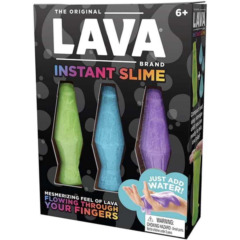 Lava Brand Instant Slime - Make Your Own Slime Activity Kit - Includes 3 Different Colored Slimes - Just Add Water - Ages 6 And Up