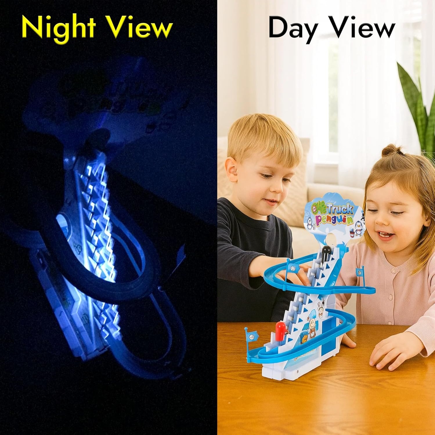 Arsuk Penguin Race Game Toy Playful Musical Roller Coaster Track Playset With Music & Led Flashing Lights On/Off Button For Toddlers And Kids Gift - Image 8