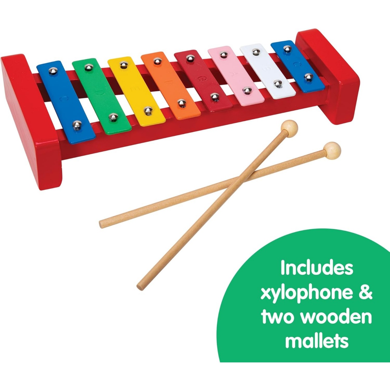 Schylling Wooden Xylophone - Colorful Kids Instrument - Includes Wooden Mallets And Embossed Metal Keys - Ages 3 And Up - Image 3