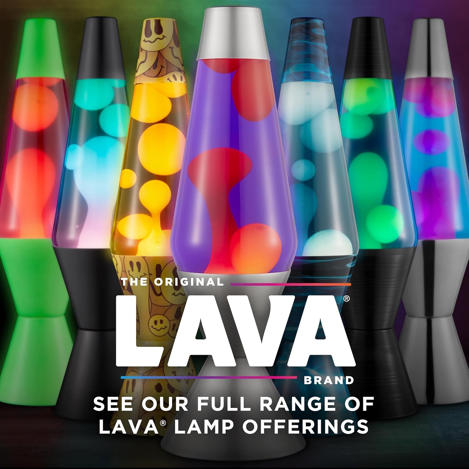 The Original Lava Lamp - Large 52Oz 16.3" - Vivid Twilight - Classic Liquid Motion Lamp - Orange Lava And Purple Liquid - Item #5119 - Image 6
