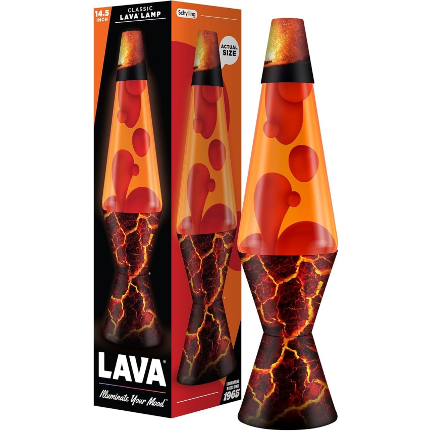 The Original Lava Lamp - 14.5" Volcanic Crags - Classic Liquid Motion Lamp - Red Wax And Orange Liquid - #2078