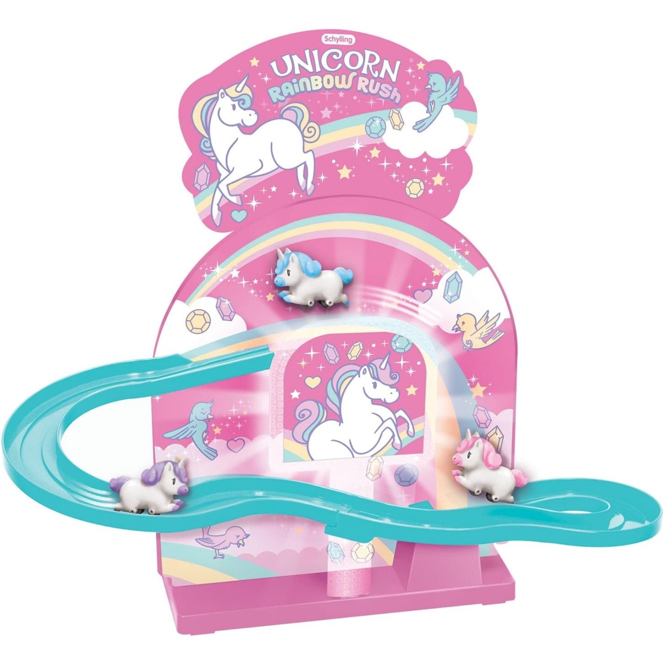 Schylling Unicorn Rainbow Rush, Pink