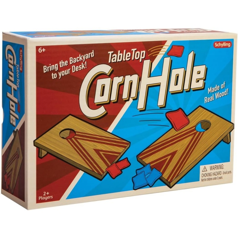 Schylling Table Top Corn Hole Game, Brown, (Model: Tch)