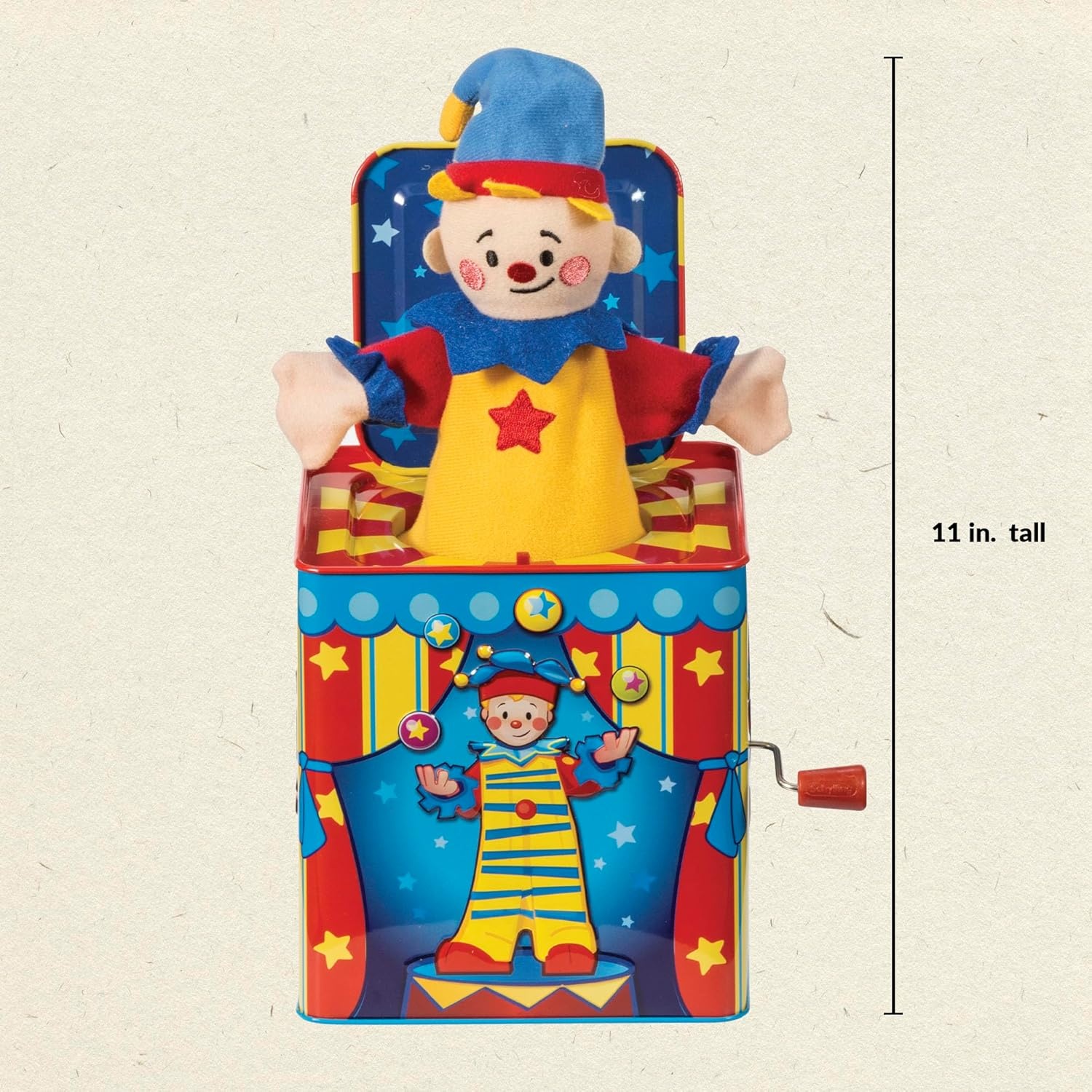 Schylling Silly Circus Jack In The Box - Classic Children's Musical Toy - Colorful Embossed Tin Box And Friendly Plush - Age 18 Months And Up - Image 3