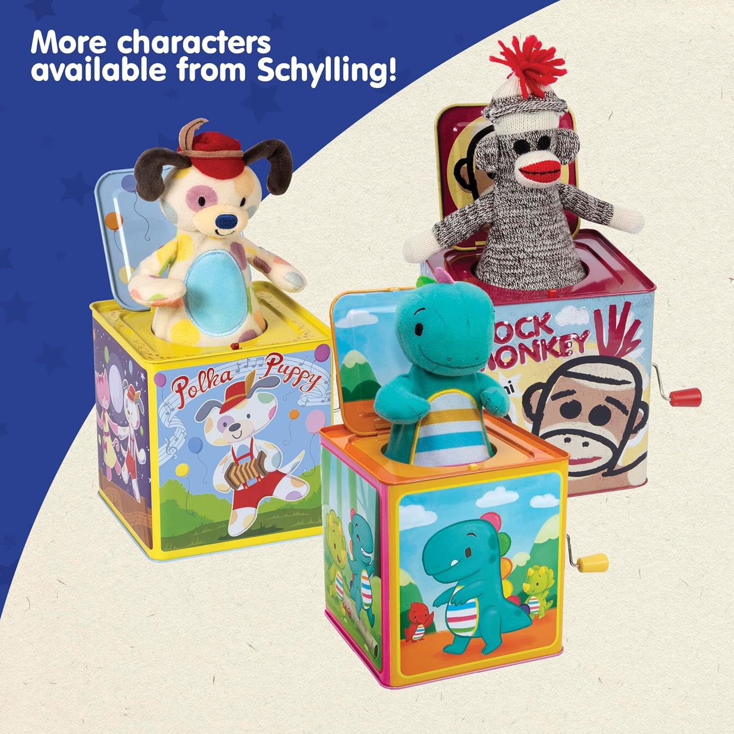 Schylling Silly Circus Jack In The Box - Classic Children's Musical Toy - Colorful Embossed Tin Box And Friendly Plush - Age 18 Months And Up - Image 6