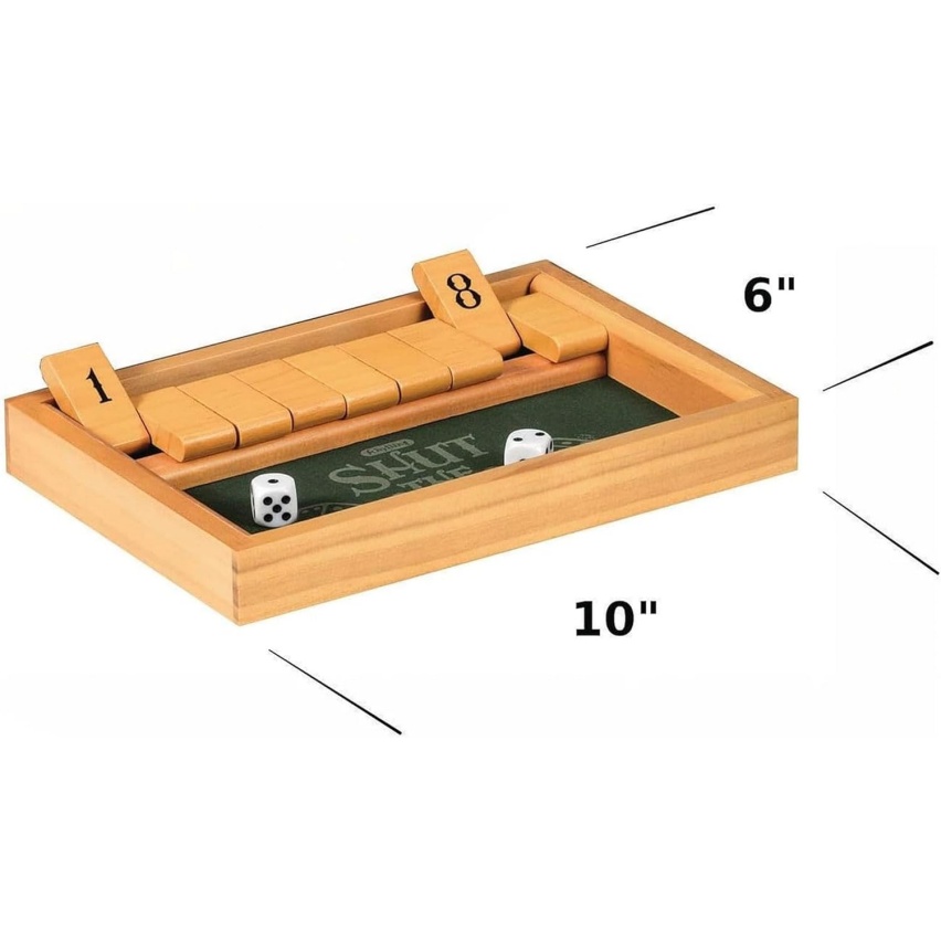 Schylling Shut The Box - Family Game Of Strategy And Chance - Includes Collectible Wooden Game Box, Felt Bottom, Rounded Dice, And Detailed Instructions - Ages 6 And Up - Image 4