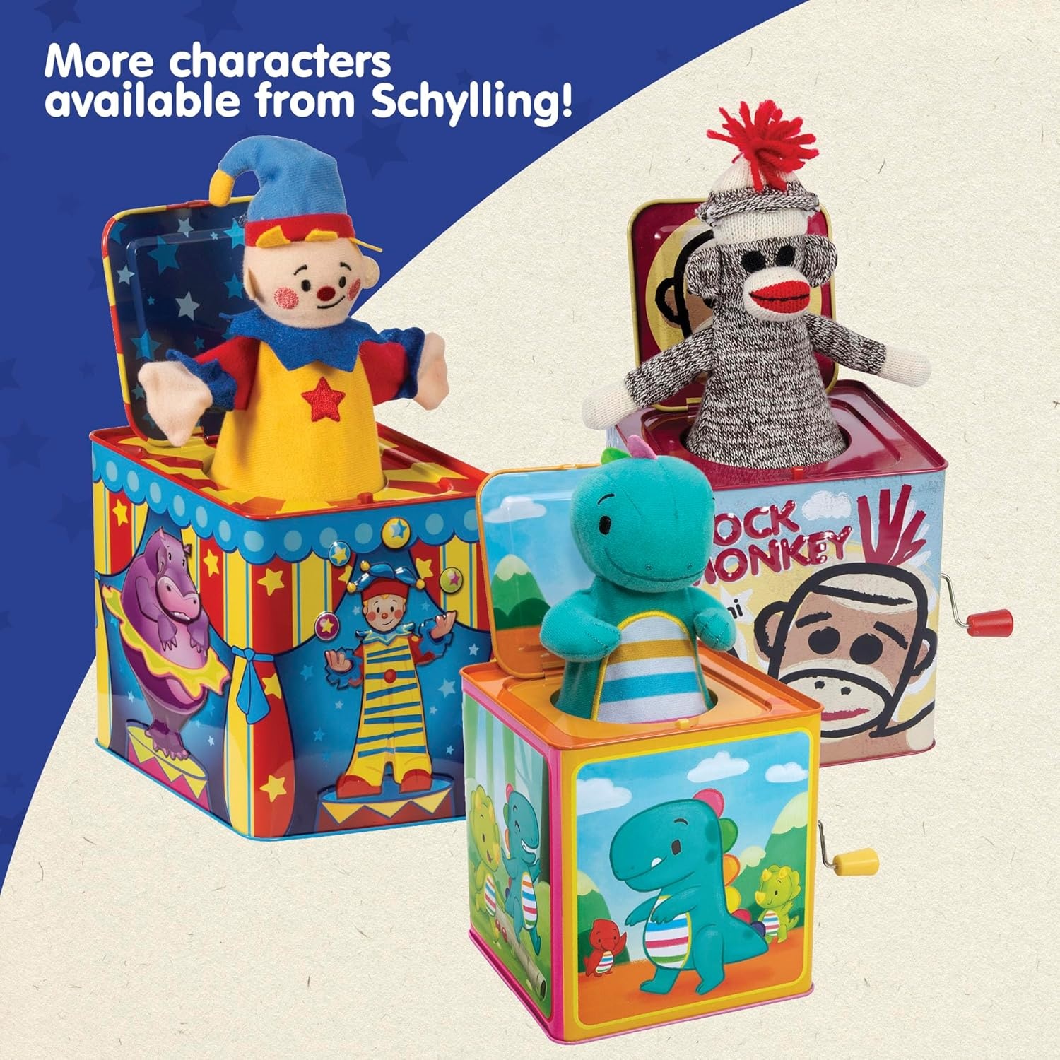 Schylling Polka Puppy Jack In The Box - Classic Children's Musical Toy That Dances - Colorful Embossed Tin Box And Lovable Puppy Plush - Age 18 Months And Up - Image 6