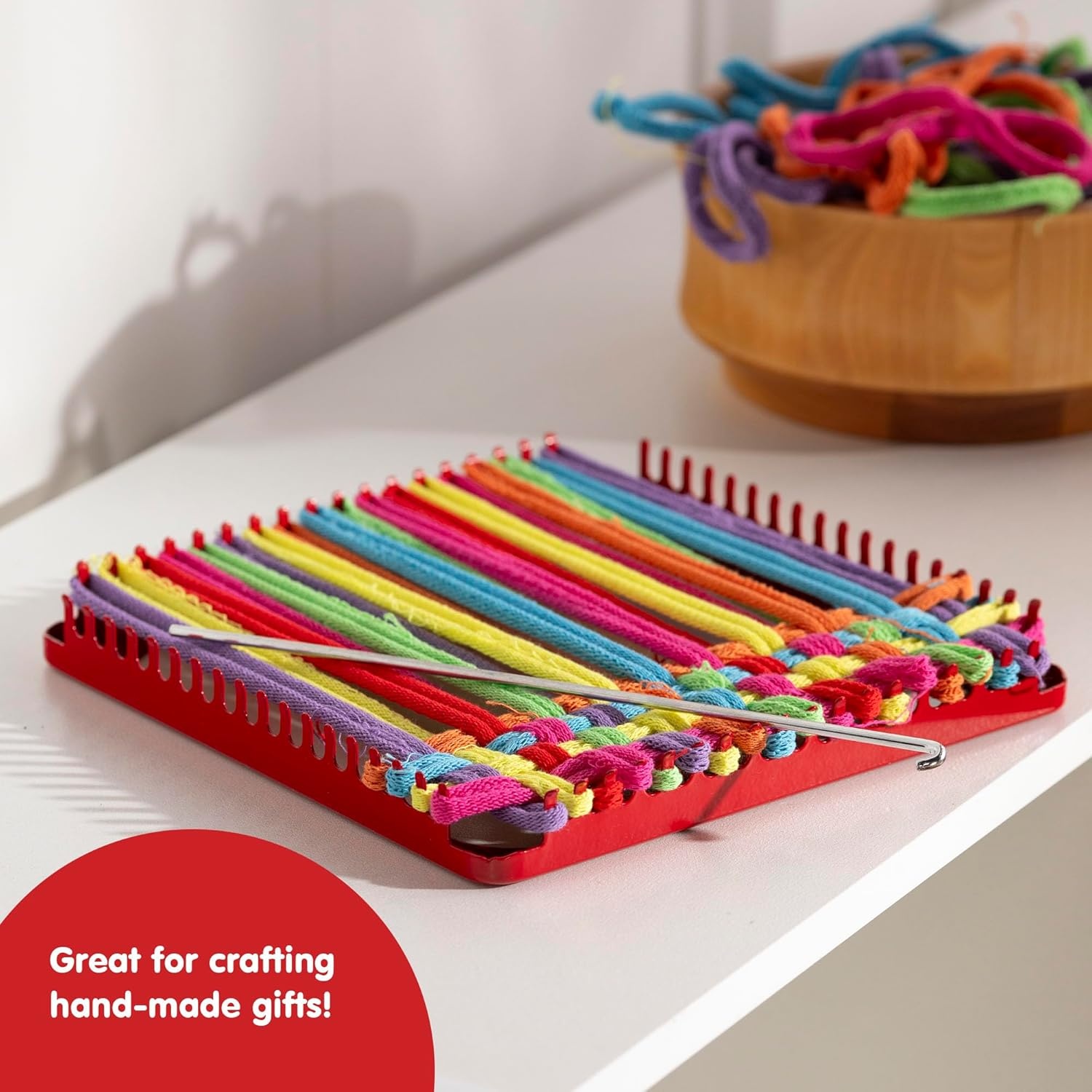 Schylling Metal Pot Holder Loom Kit - Classic Durable Weaving Frame To Make Pot Holders - Includes Loom, Hook, Instructions, And 80 Colorful Cotton Loops - Ages 5 And Up - Image 3