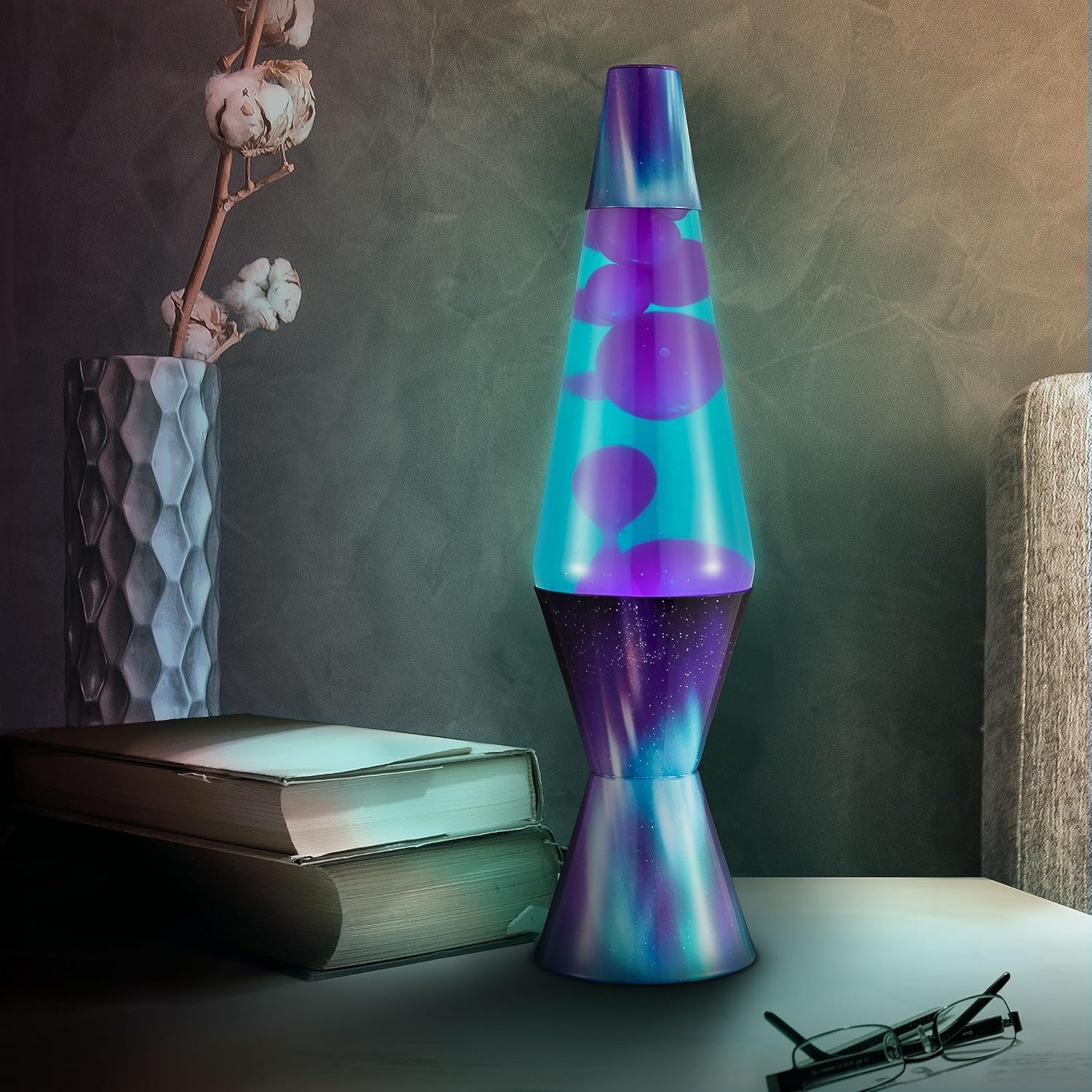 The Original Lava Lamp - 14.5" Aurora Borealis – Classic Liquid Motion Lamp - Purple Wax And Blue Liquid - Item #2047 - Image 4