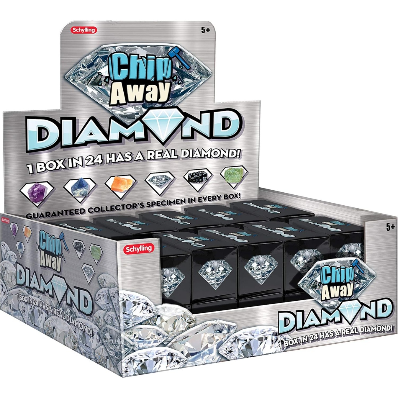 Schylling Chip Away Diamond - Gemstone Dig Kit With Collectible Specimens Inside - 1 In 24 Contains A Real Diamond - Includes Miniature Hammer, Chisel, And Brush - Ages 5 And Up - One Box - Image 5