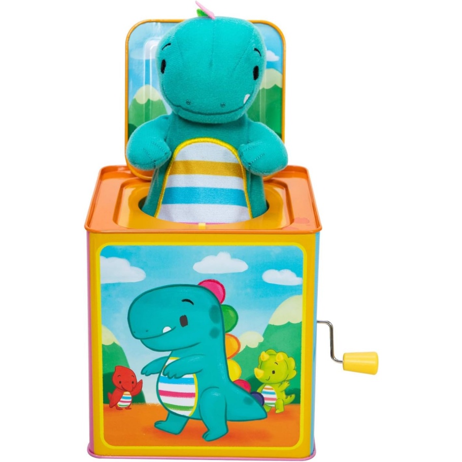Schylling Brand Baby Dino Jack In The Box - Classic Tin Musical Popping Toy - Ages 18 Months To 4 Years
